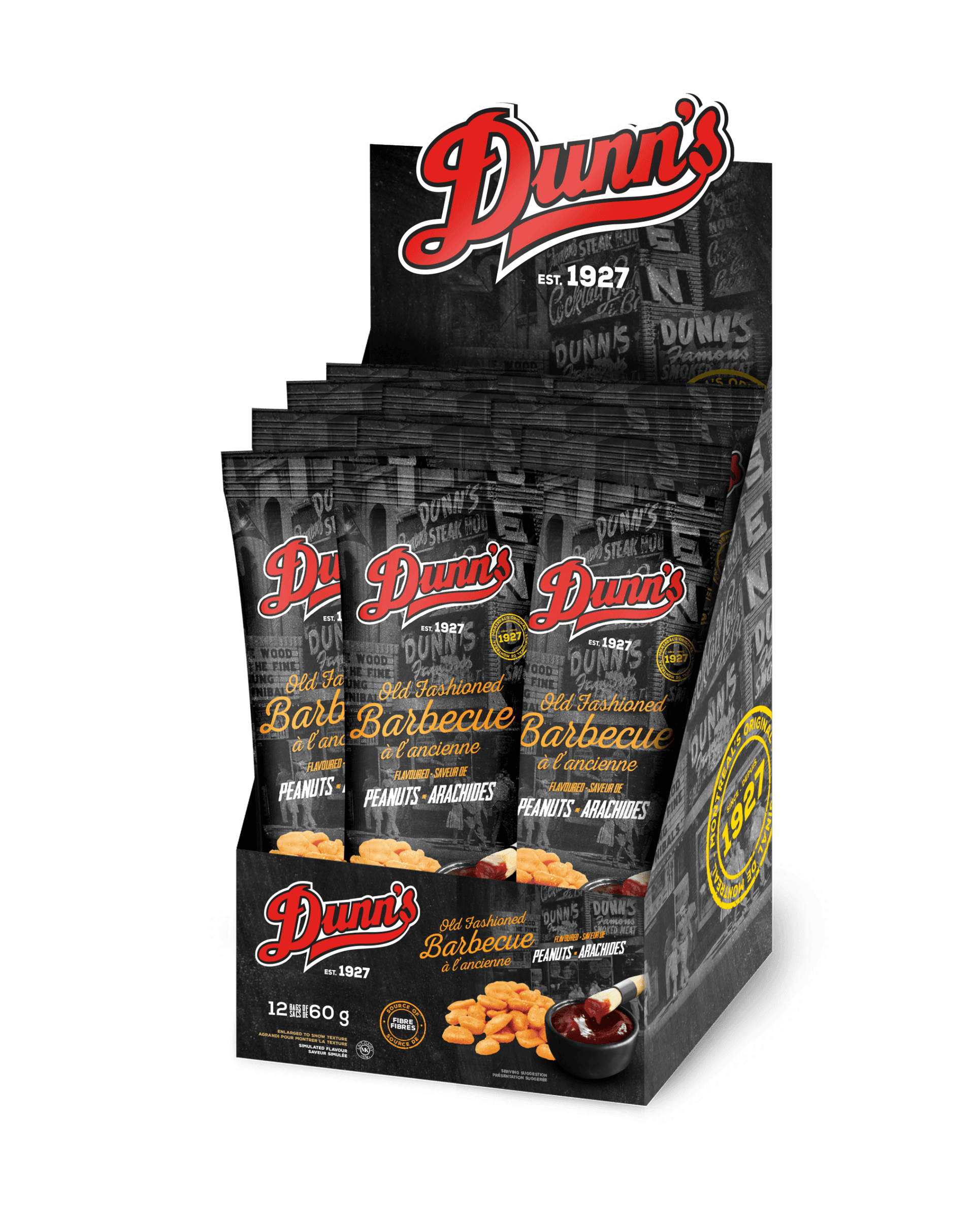 Boîte sachet d'arachides BBQ de Dunn's