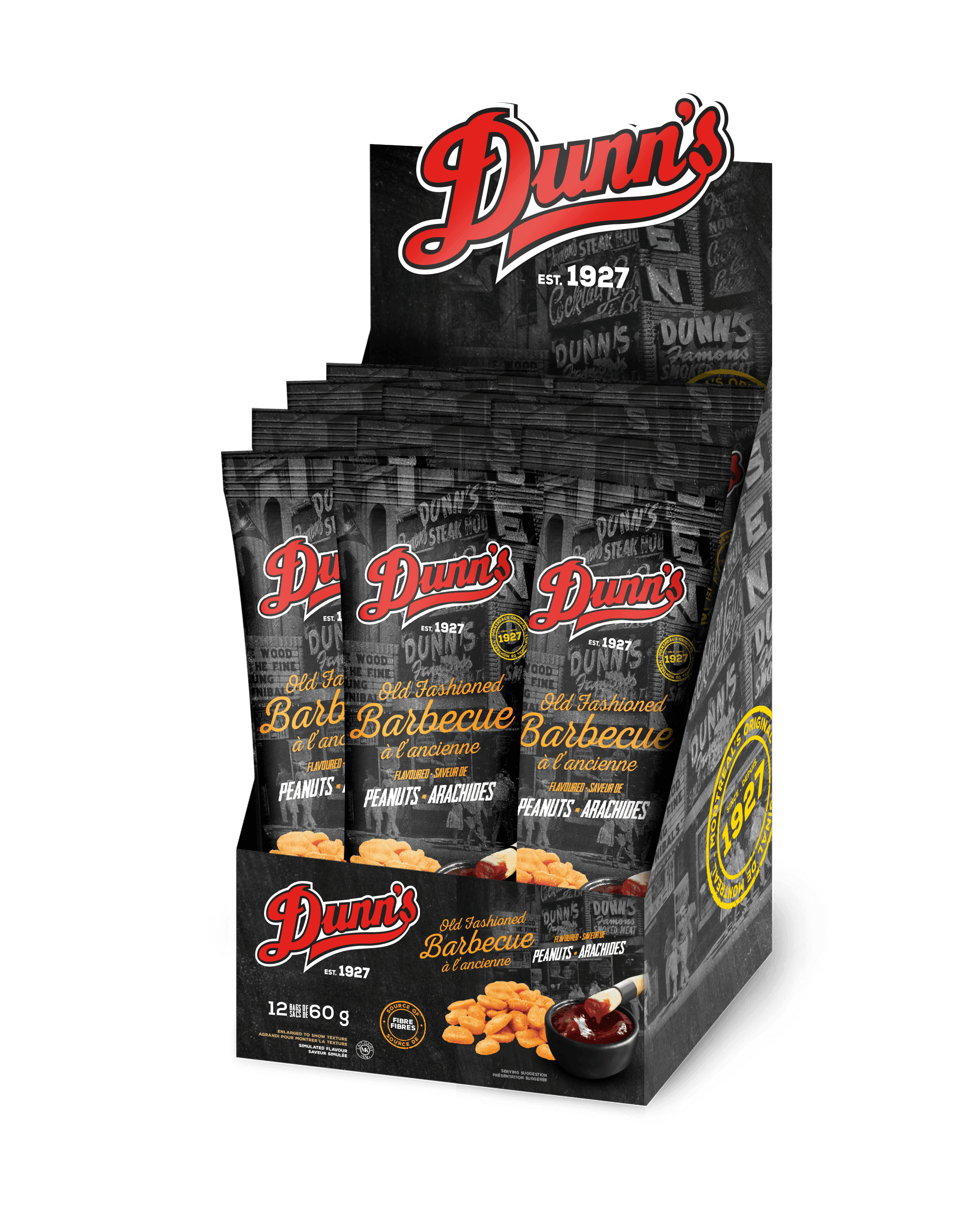 Boîte sachet d'arachides BBQ de Dunn's