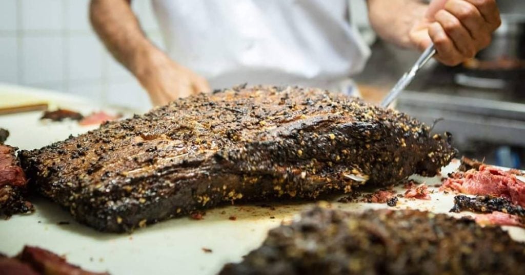 steaming smoked meat