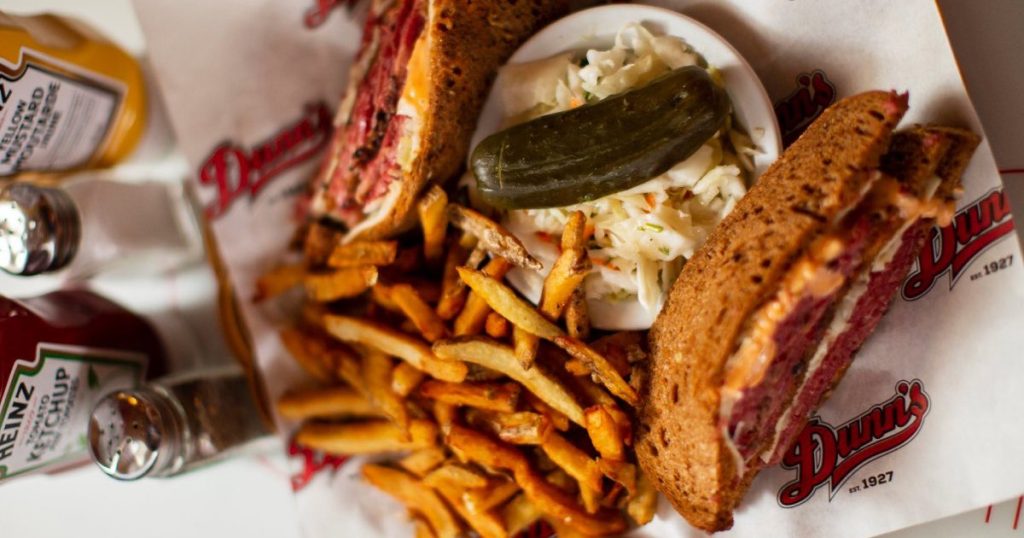 what to order with smoked meat at Dunn’s