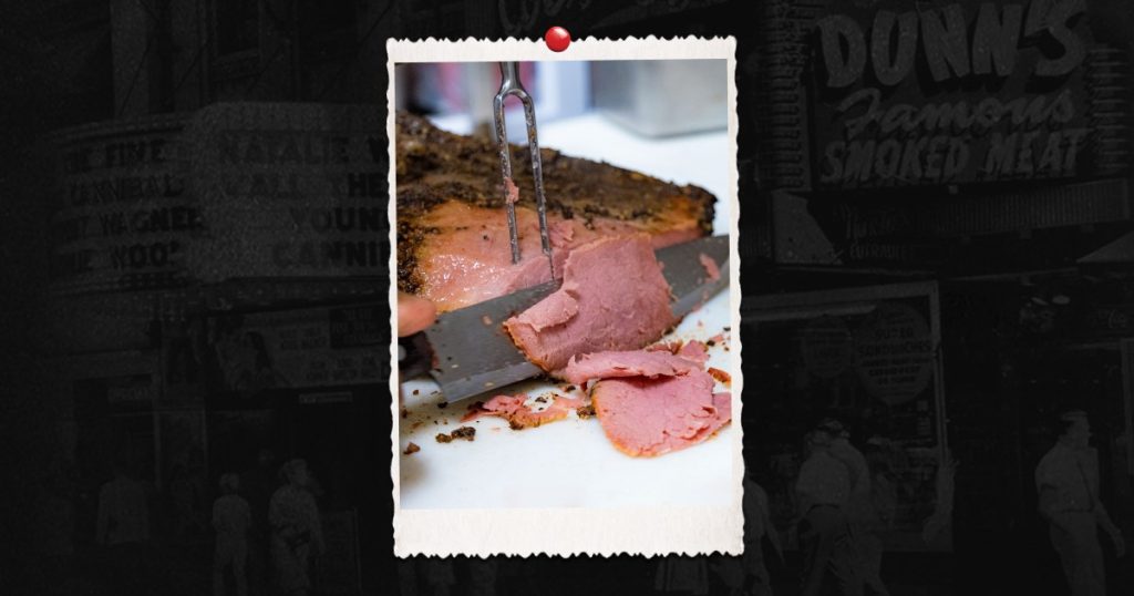 Montreal smoked meat marbling